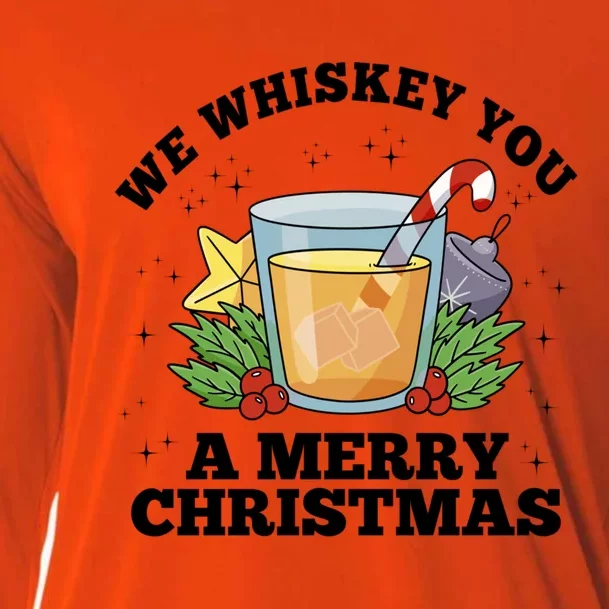 We Whiskey You A Merry Christmas Wish Pajama Pj Ing Gift Cooling Performance Long Sleeve Crew