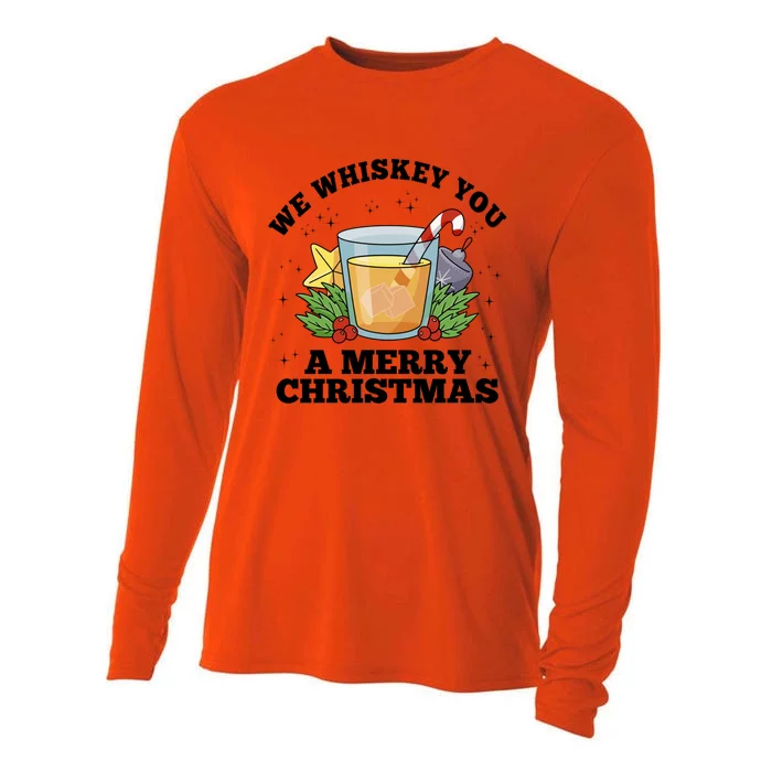 We Whiskey You A Merry Christmas Wish Pajama Pj Ing Gift Cooling Performance Long Sleeve Crew