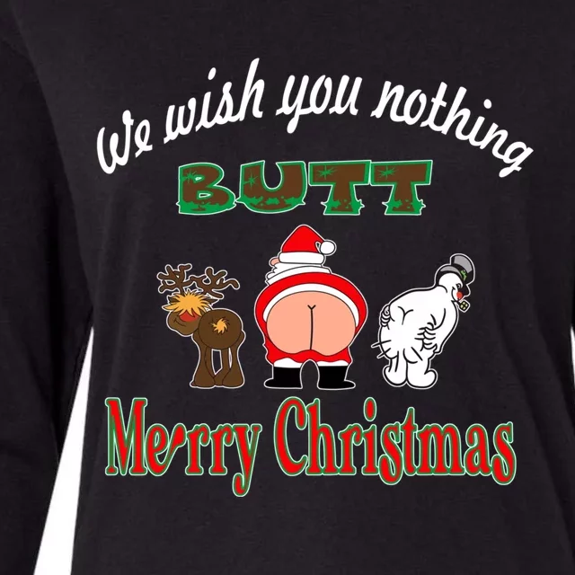 We Wish You Nothing But Merry Christmas Funny Xmas Pajamas Gift Womens Cotton Relaxed Long Sleeve T-Shirt