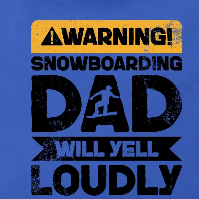 Warning Will Yell Loudly Snowboarding Dad Gift Zip Tote Bag