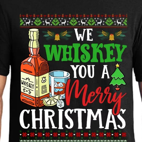 We Whiskey You A Merry Christmas Wish Pajama Ing Cute Gift Pajama Set