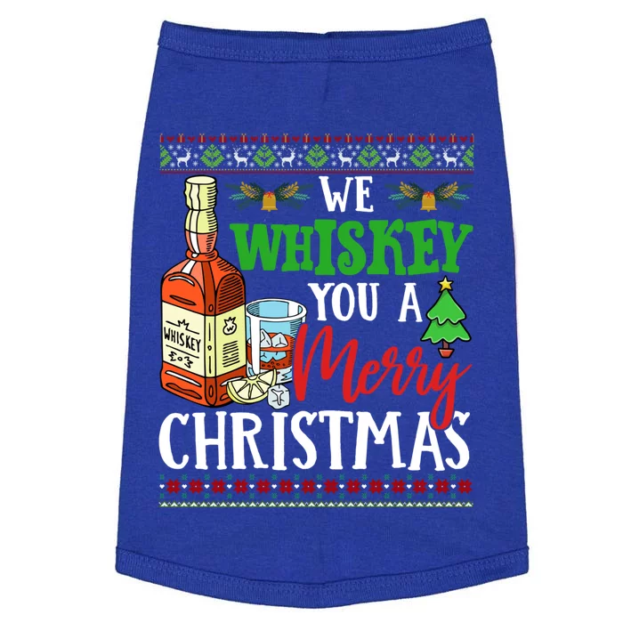 We Whiskey You A Merry Christmas Wish Pajama Ing Cute Gift Doggie Tank