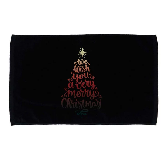 We Wish You A Very Merry Christmas Tree Xmas Gift Tee Cute Gift Microfiber Hand Towel