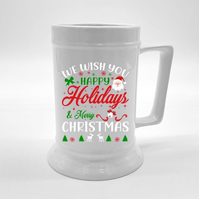 We Wish You Merry Christmas Xmas Family Holidays Cool Gift Front & Back Beer Stein