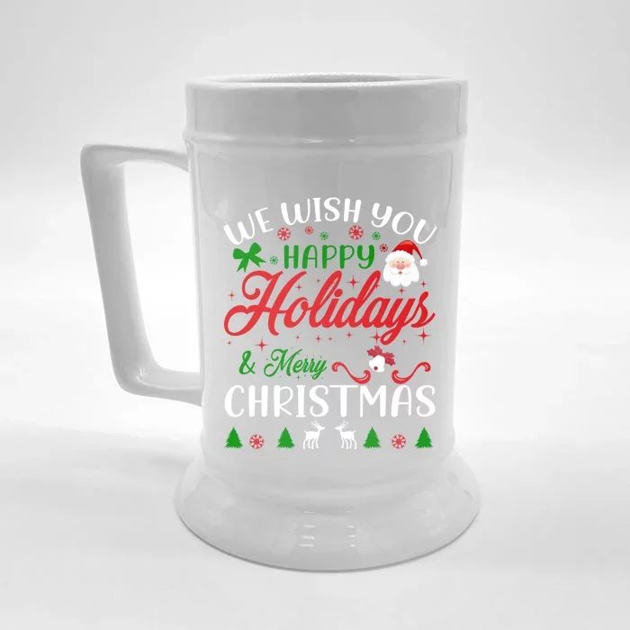 We Wish You Merry Christmas Xmas Family Holidays Cool Gift Front & Back Beer Stein