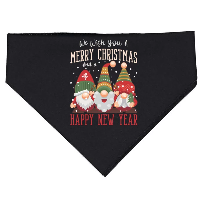 We Wish You A Merry Christmas Nordic Gnomes Pajama Great Gift USA-Made Doggie Bandana