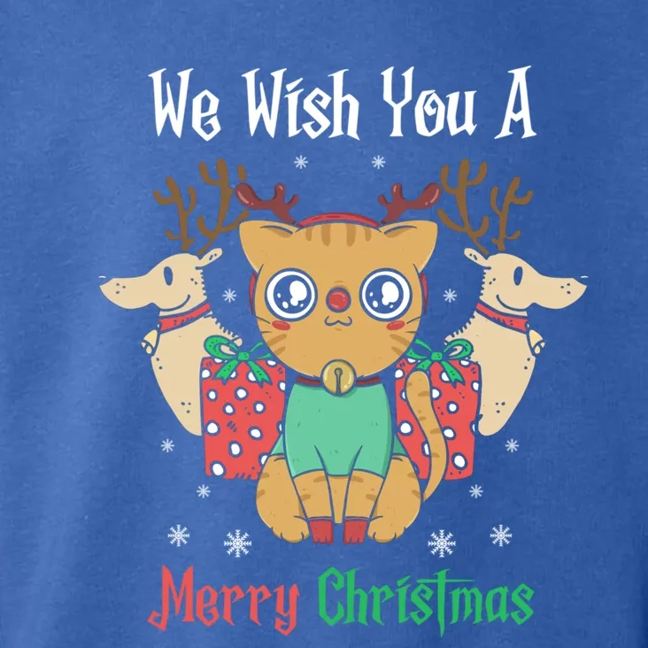 We Wish You A Merry Christmas Retro Cute Cat Lover Present Gift Toddler Hoodie