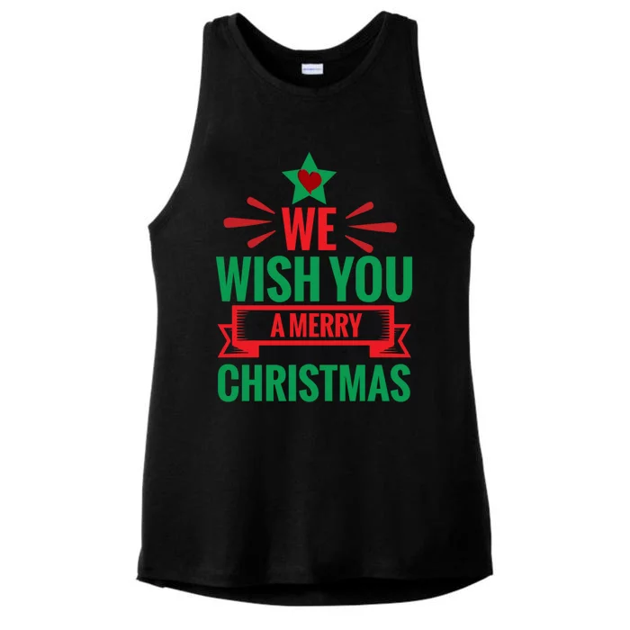 We Wish You A Merry Christmas Gift Ladies Tri-Blend Wicking Tank