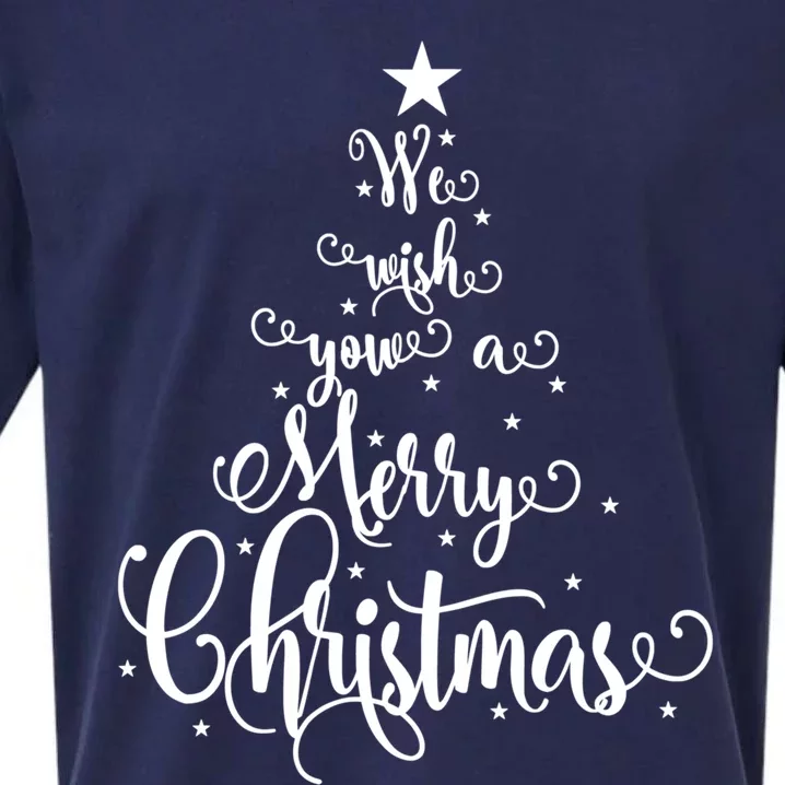 We Wish You A Merry Christmas Tree Xmas Wishes Happy Holiday Gift Sueded Cloud Jersey T-Shirt