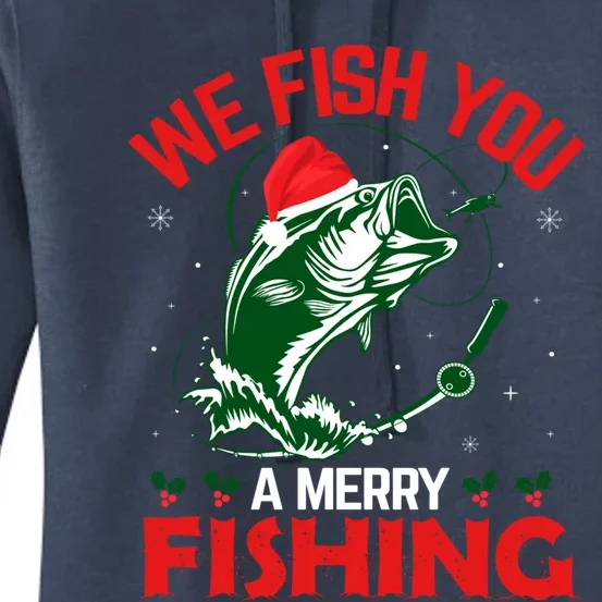 We Wish You A Merry Fisher Christmas Funny Novelty Gift Women's Pullover Hoodie