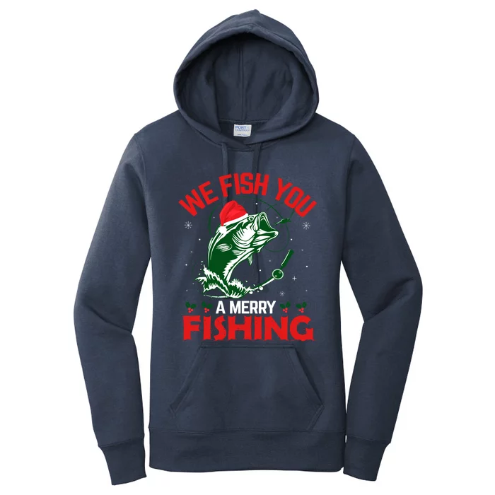 We Wish You A Merry Fisher Christmas Funny Novelty Gift Women's Pullover Hoodie