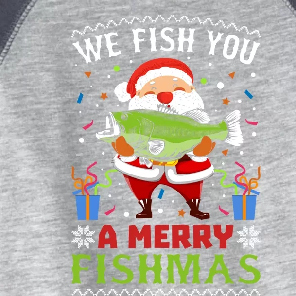 We Wish You A Merry Fishmas Funny Christmas Santa Fishing Cool Gift Toddler Fine Jersey T-Shirt