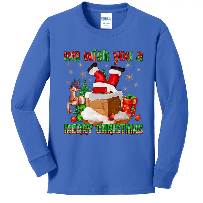 We Wish You A Merry Xmas Christmas Holiday Family Matching Cute Gift Kids Long Sleeve Shirt