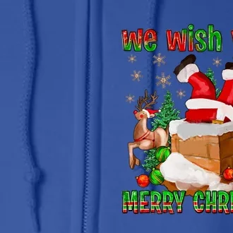 We Wish You A Merry Xmas Christmas Holiday Family Matching Cute Gift Full Zip Hoodie