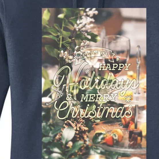 We Wish You Happy Holidays And Merry Christmas Luxury Stylish Great Gift Women's Pullover Hoodie