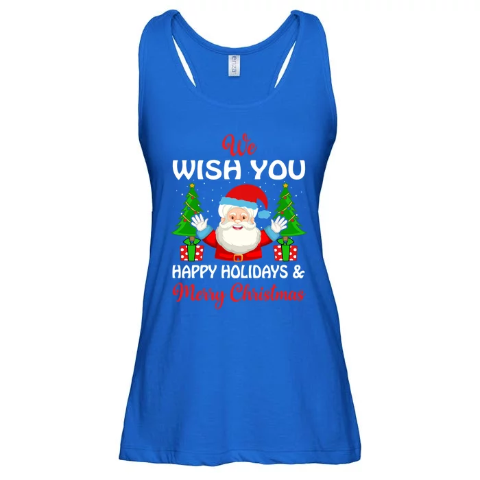 We Wish You Happy Holidays And Merry Christmas Meaningful Gift Ladies Essential Flowy Tank