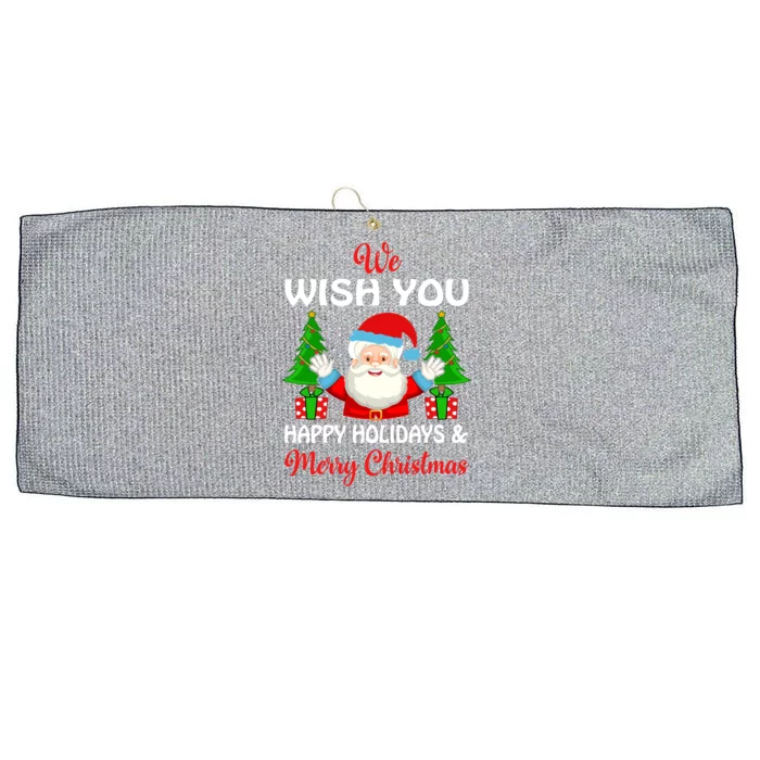 We Wish You Happy Holidays And Merry Christmas Meaningful Gift Large Microfiber Waffle Golf Towel