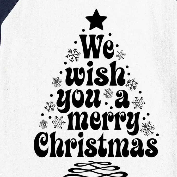 We Wish You A Merry Christmas Tree Holiday Matching Pajamas Cool Gift Baseball Sleeve Shirt