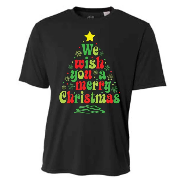 We Wish You A Merry Christmas Tree Holiday Matching Pajamas Funny Gift Cooling Performance Crew T-Shirt