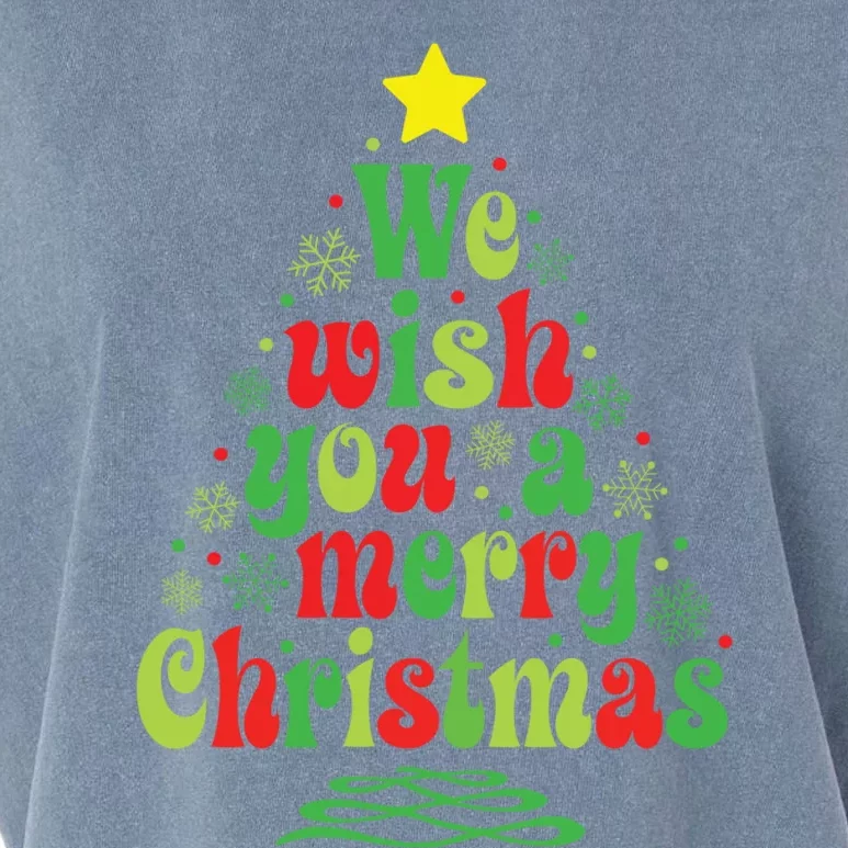 We Wish You A Merry Christmas Tree Holiday Matching Pajamas Funny Gift Garment-Dyed Women's Muscle Tee