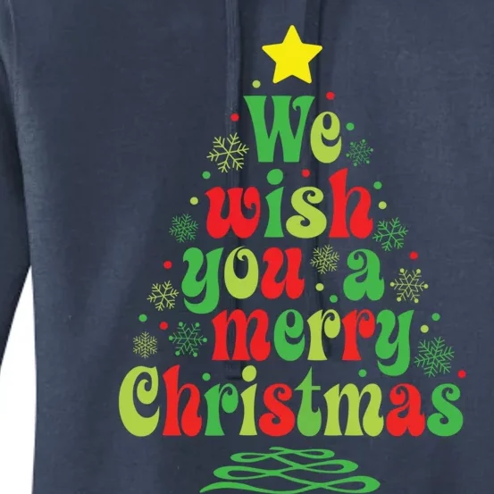 We Wish You A Merry Christmas Tree Holiday Matching Pajamas Funny Gift Women's Pullover Hoodie