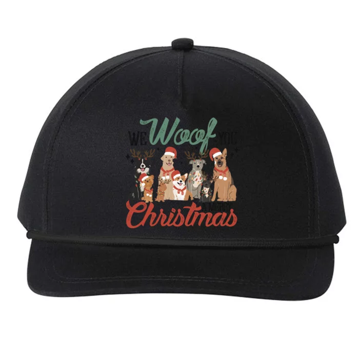 We Woof You A Merry Christmas Dog Xmas Snapback Five-Panel Rope Hat