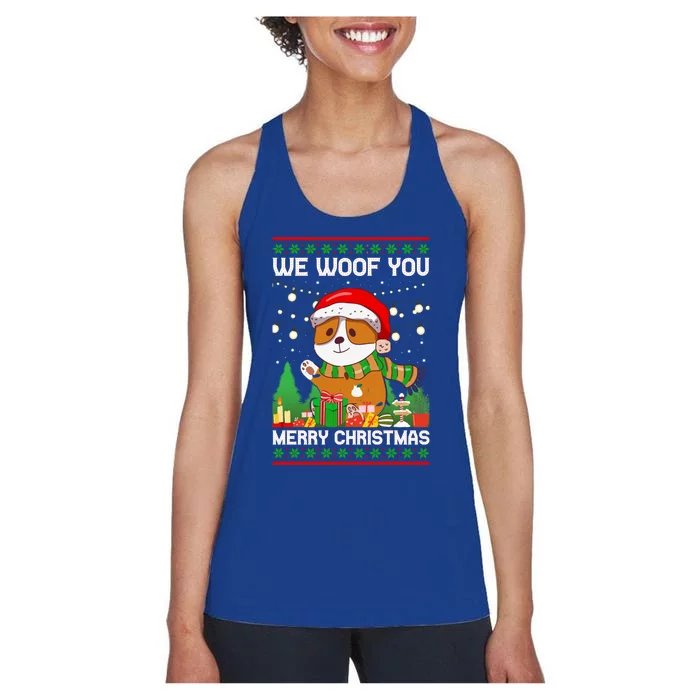 We Woof You A Merry Christmas Gift Women's Racerback Tank