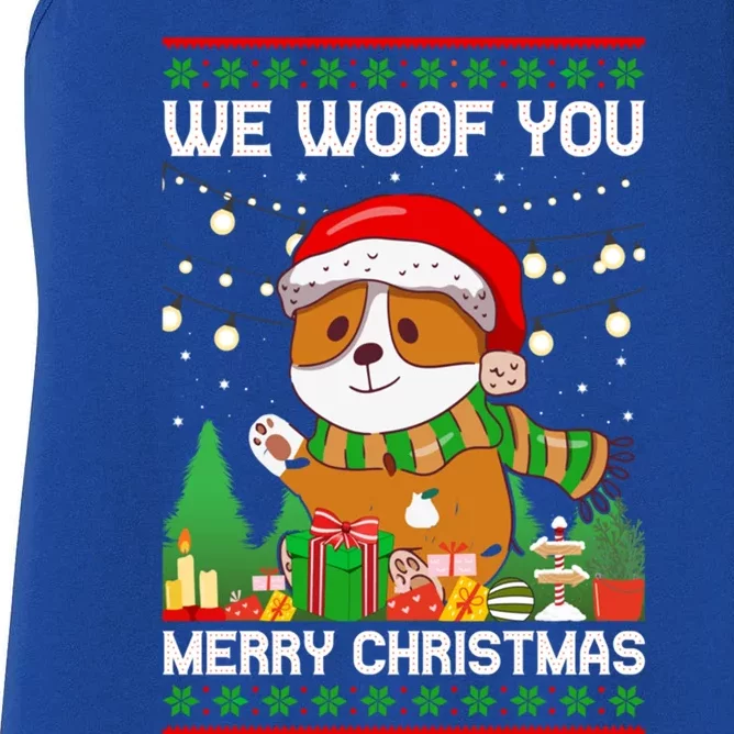 We Woof You A Merry Christmas Gift Women's Racerback Tank