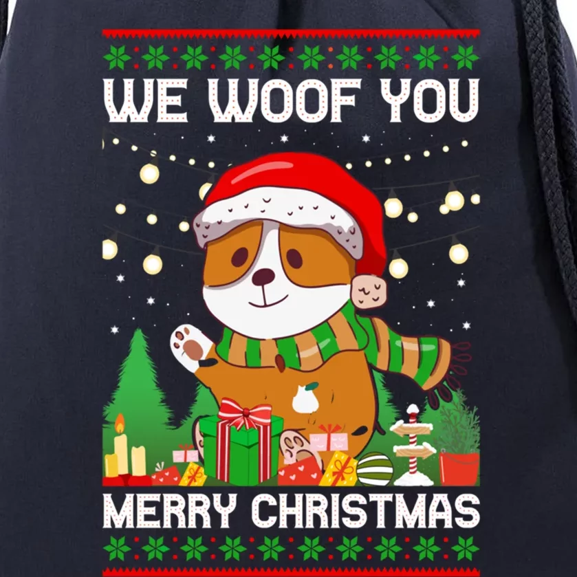 We Woof You A Merry Christmas Gift Drawstring Bag