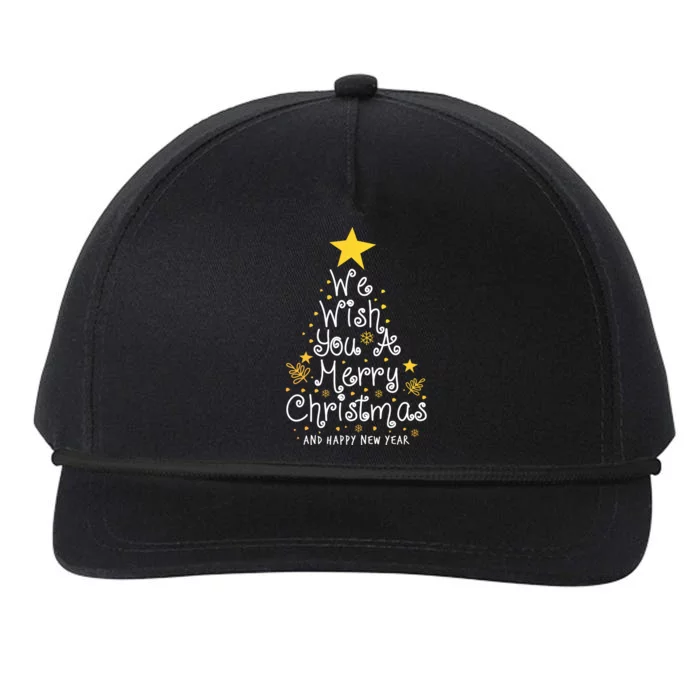 We Wish You A Merry Christmas And Happy New Year Star Tree Snapback Five-Panel Rope Hat