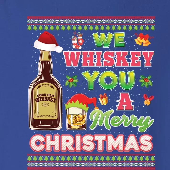 We Whiskey You A Merry Christmas Wish Pajama Ing Santa Gift Toddler Long Sleeve Shirt