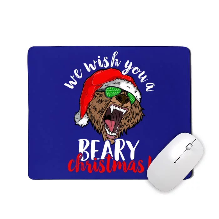 We Wish You A Beary Christmas Santa Bear Xmas Sunglasses Gift Mousepad