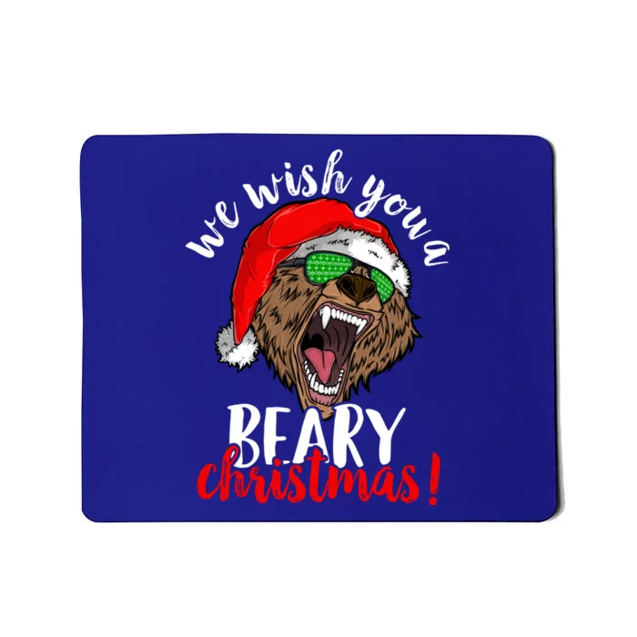 We Wish You A Beary Christmas Santa Bear Xmas Sunglasses Gift Mousepad