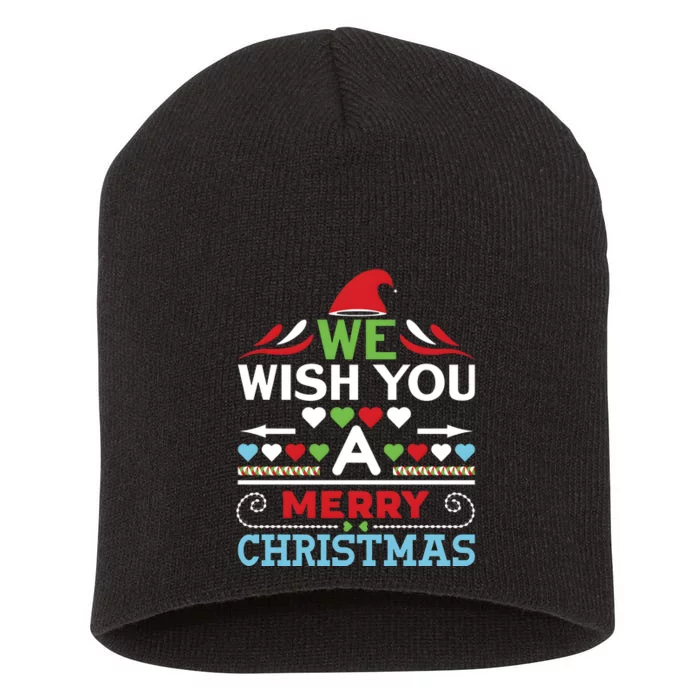 We Wish You A Merry Christmas Short Acrylic Beanie