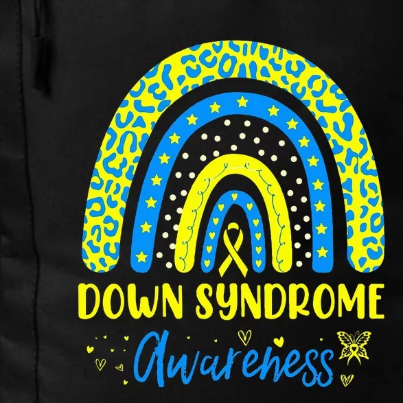 We Wear Yellow and Blue Down Syndrome Awareness Rainbow Daily Commute Backpack