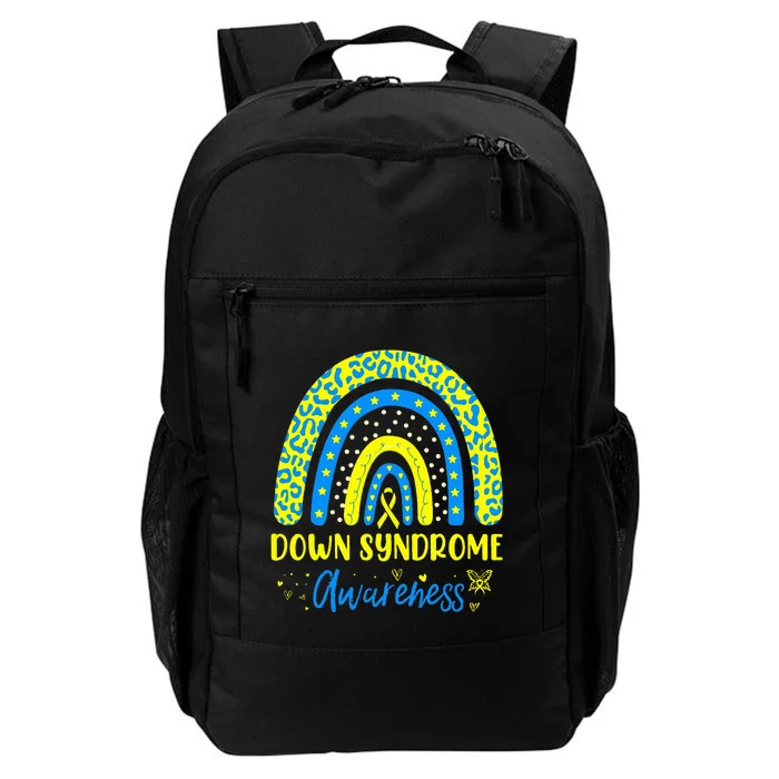 We Wear Yellow and Blue Down Syndrome Awareness Rainbow Daily Commute Backpack