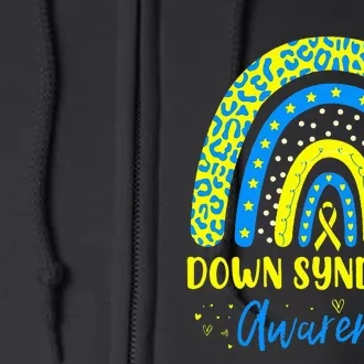 We Wear Yellow and Blue Down Syndrome Awareness Rainbow Full Zip Hoodie