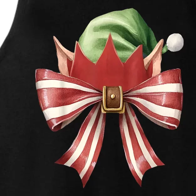 Women Xmas Cute Elf Coquette Bow Christmas Vibes Girly Gift Ladies Tri-Blend Wicking Tank