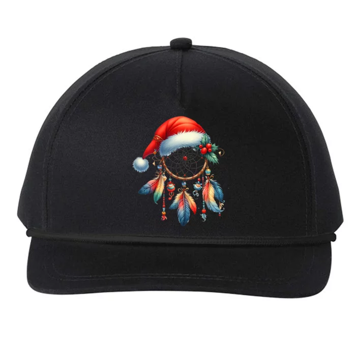 Women Xmas Dream Catcher Feather Dreamcatcher Christmas Snapback Five-Panel Rope Hat