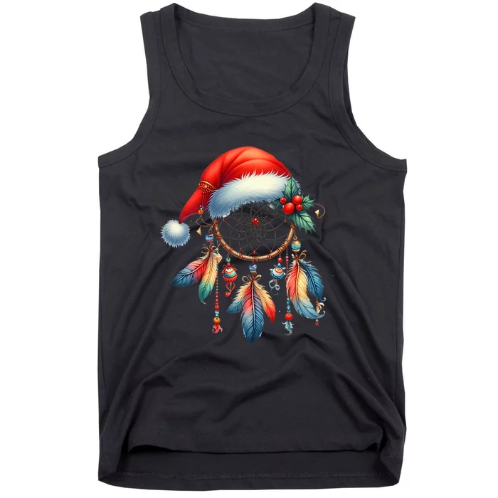 Women Xmas Dream Catcher Feather Dreamcatcher Christmas Tank Top