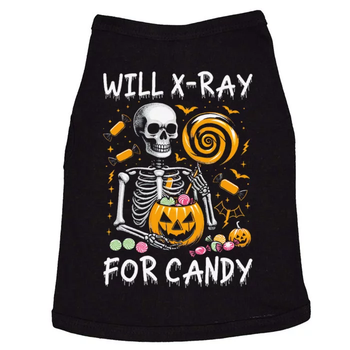 Will Xray For Candy Cute Halloween Skeleton Candy Radiology Gift Doggie Tank