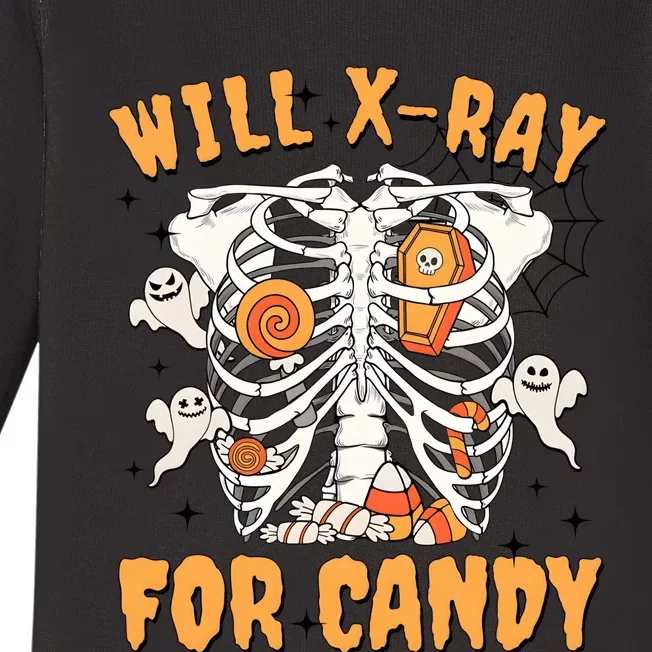 Will Xray For Candy Halooween Rad Tech Baby Long Sleeve Bodysuit