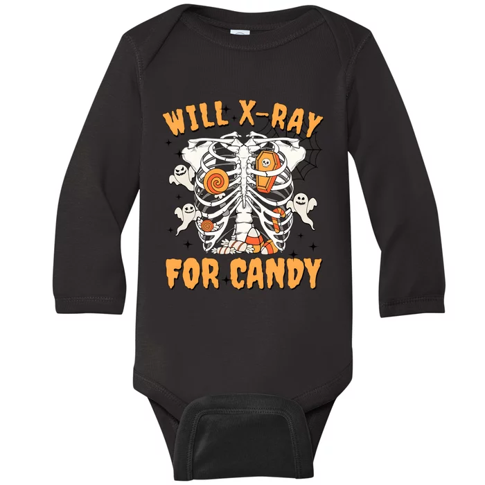 Will Xray For Candy Halooween Rad Tech Baby Long Sleeve Bodysuit