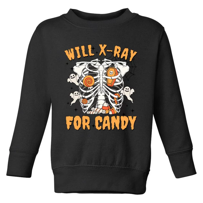 Will Xray For Candy Halooween Rad Tech Toddler Sweatshirt