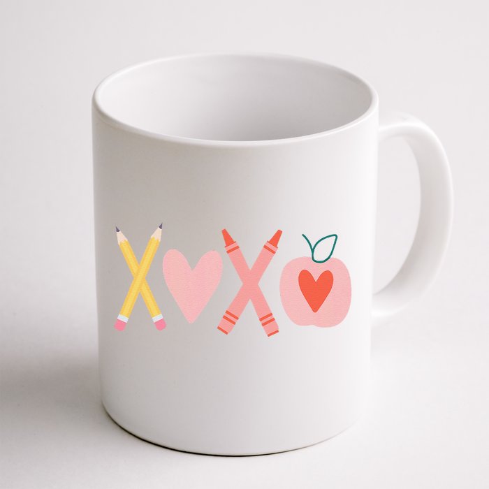 Women Xoxo Teacher ValentineS Day Pencil And Apple Front & Back Coffee Mug