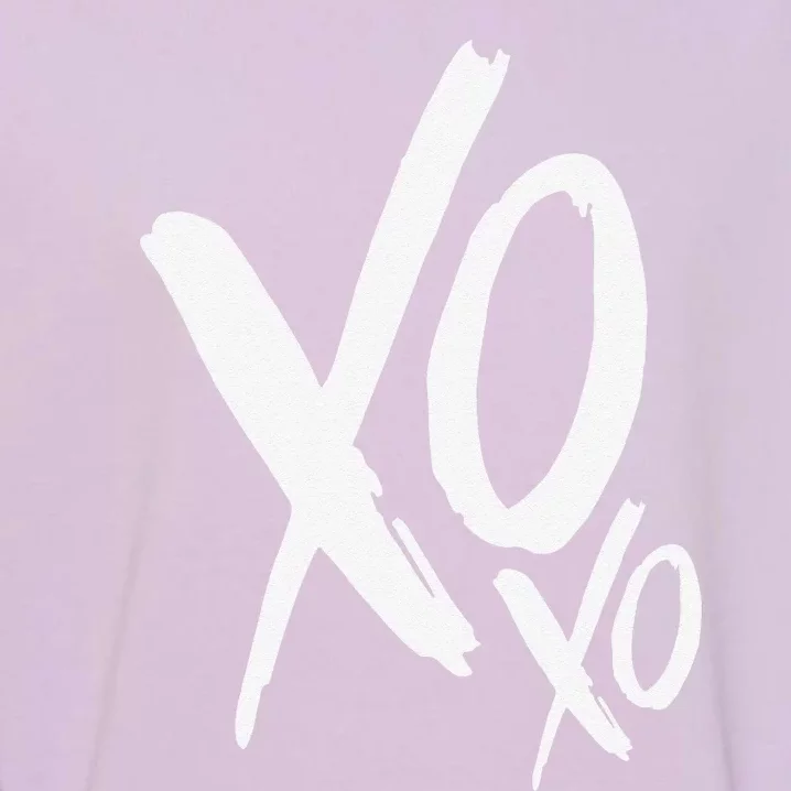 Womens XOXO Valentines Heart Couple Matching Happy Valentine's Day Garment-Dyed Sweatshirt