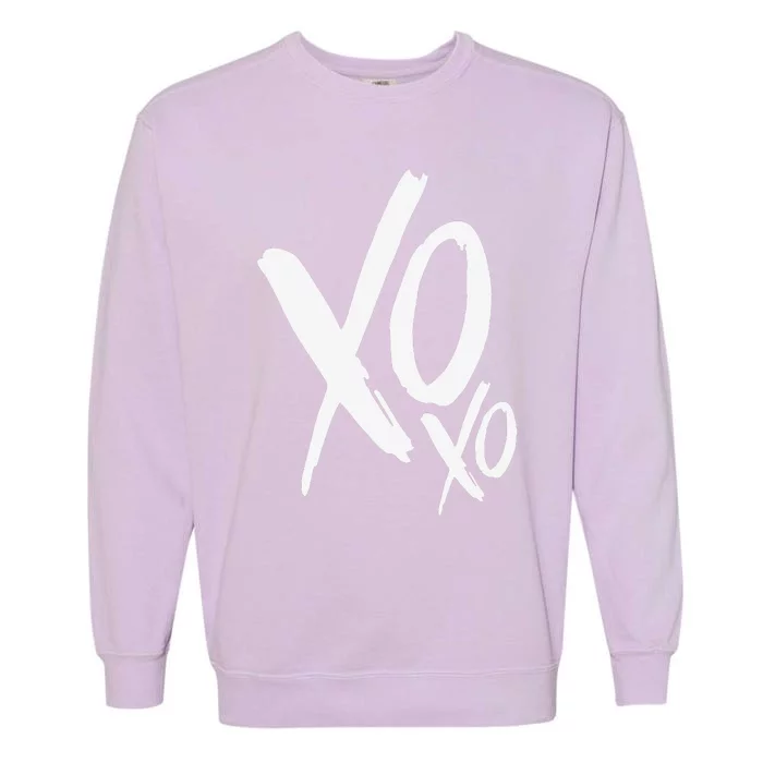 Womens XOXO Valentines Heart Couple Matching Happy Valentine's Day Garment-Dyed Sweatshirt