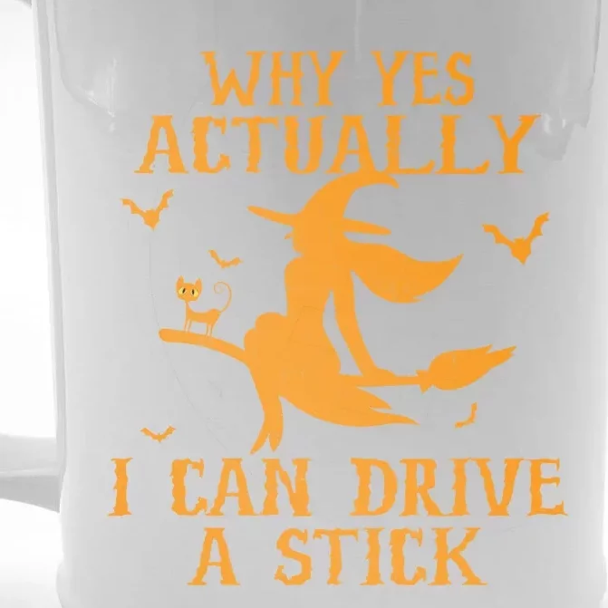 Why Yes Actually I Can Drive A Stick Funny Halloween Front & Back Beer Stein