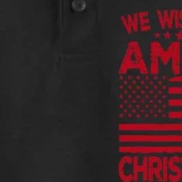 Wish You Ameri Christmas Funny USA Patriotic Dry Zone Grid Performance Polo