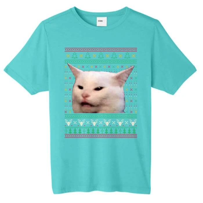 Woman Yelling At A Cat Ugly Xmas Sweaters Funny Meme Dress ChromaSoft Performance T-Shirt